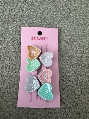 Be Sweet Pastel Heart Hair Clips - Multi